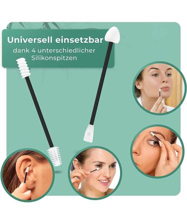 Buy Pandabaw Reusable Cotton Swabs - Extra Soft Silicone Q-tips for Makeup Removal & Ear Care - Eco-Friendly Black - Buy Online on GoSupps.com