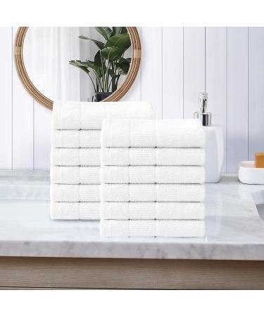 Tommy Bahama Island Retreat White 12pc Washcloths Set - Absorbent & Fade-Resistant Cotton Towels for Fashionable Bathroom Decor - Buy Online on GoSupps.com