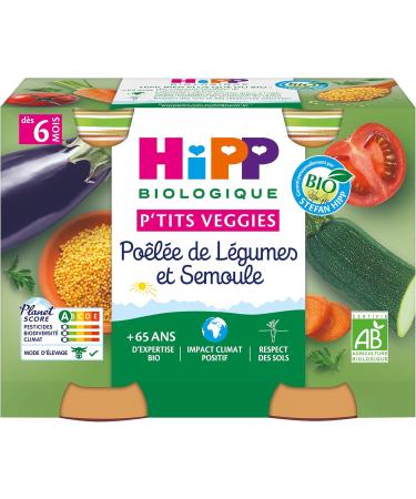 HiPP Organic P'tits Veggies 2 Varieties from 6 Months 6 Packs of 2 Pots of 190g - Buy Online on GoSupps.com