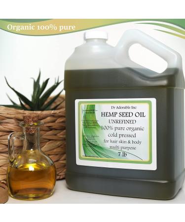Dr Adorable Hemp Seed Oil 7 lb - 100% Pure Organic Unrefined Cold Pressed for Ultimate Health Benefits - International Shipping Available - Buy Online on GoSupps.com