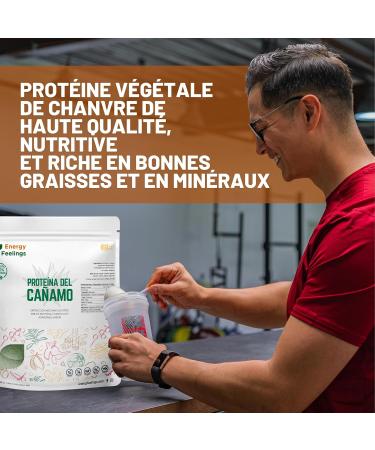 Energy Feelings Prot ine V g tale Bio de Chanvre 50% 1kg Vegan Protein Powder Prot ine en Poudre Sans Sucre Ajout et Sans Lactose pour Musculation Naturelle Organic Neutre - Buy Online on GoSupps.com