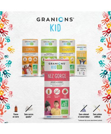 GRANIONS KID BIO GRANIONS NOSE THROAT - Certified - Double action: Soothes the throat & promotes comfort - Natural formula based on agave breathing syrup - Strawberry taste - 125 ml - Buy Online on GoSupps.com