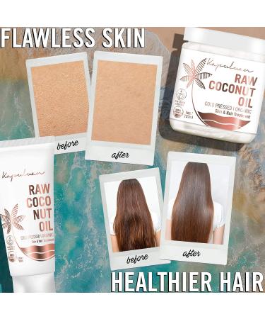Kapuluan Organic Coconut Oil for Hair Skin - Raw Extra Virgin Cold Pressed Oil - 3 Pack 100ml - Hair Growth & Body Care - Buy Online on GoSupps.com