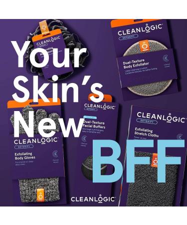 Cleanlogic Detoxify Charcoal Infused Exfoliating Body Scrubber - 3 Pack - Buy Online on GoSupps.com