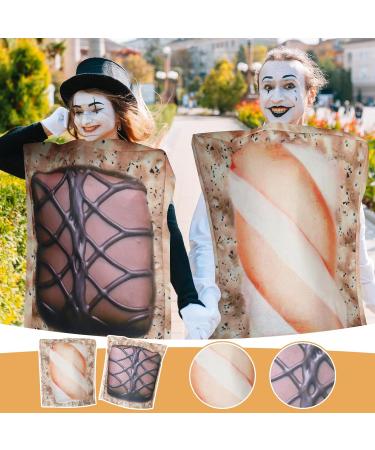 Toulite 2 Pcs Couples Halloween Costumes for Adults Funny Food Couples Costume Butter and Jelly Costume Frame Painting Outfit Chocolate - Buy Online on GoSupps.com