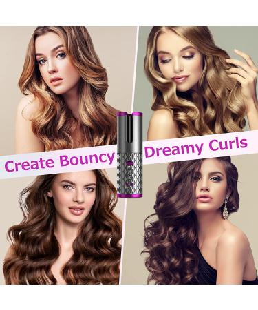 Cordless Automatic Curling Iron | Portable Wireless Hair Curler with 6 Temp & Timer | USB Rechargeable | Fast Heating & Auto Shut Off - Gray - Buy Online on GoSupps.com