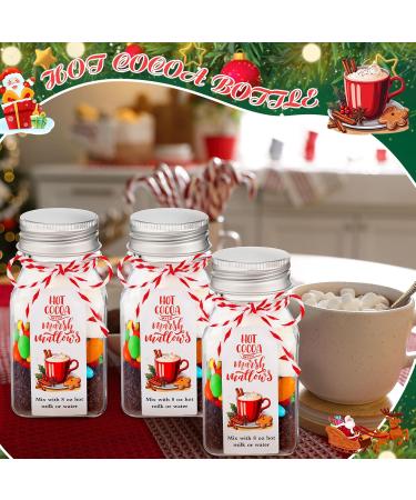 Maxdot Lot de 6 bouteilles de chocolat chaud de No l de 118 ml avec autocollants et corde pour chocolat truffe guimauve cadeaux de f te - Buy Online on GoSupps.com