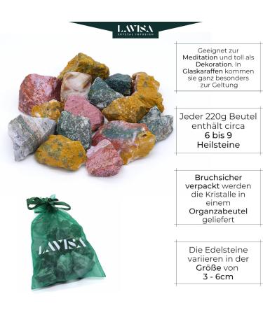 Premium Healing Stones Gemstones Set | 100% Natural Stone Crystals for Decoration & Water Treatment | Ocean Jaspis Gem Water Mixture - Buy Online on GoSupps.com