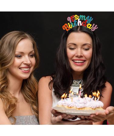 Gold Birthday Girl Tiara Headband - Rainbow Hair Accessories for Girls Party - 0.6 0.3 Letters - Buy Online on GoSupps.com