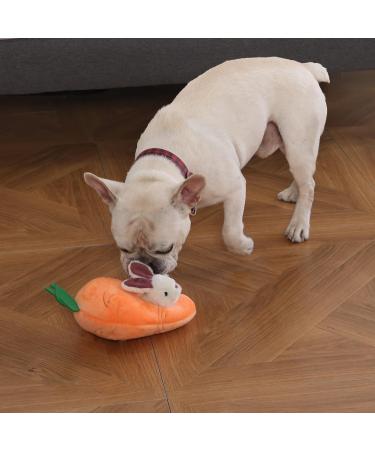 Amazon Basics Hide and Seek Squeaky Dog Plush Toy Rabbit and Carrot Orange and White 5 Count - Buy Online on GoSupps.com