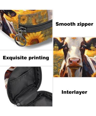 Sunflower Flowering Cow Menstrual Cup Pocket | Portable Zippered Storage for Teenagers & Women | Ideal Gift for Girls - Buy Online on GoSupps.com