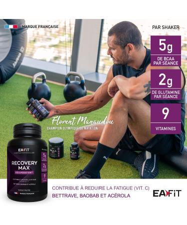 EAFIT - Recovery Max - Mixing powder in a shaker for sports - BCAA - L-Glutamine - vitamins (vitamin c b) for muscle recovery - Suitable for bodybuilding - Fruity flavor -280g - Buy Online on GoSupps.com