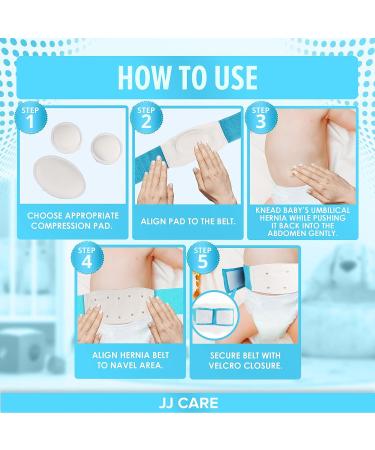 JJ Care Umbilical Hernia Belt for Newborns | Breathable Baby Belly Button Band with Compression Pads | Fits 15-22 Inches Waist | fajeros para bebes recien nacidos - Buy Online on GoSupps.com