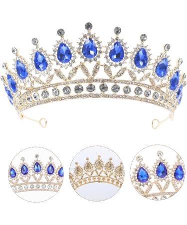 TOVINANNA 1pc Water Drop Diamond Princess Crown Water Drop Headwear Sweet Hair Prop Bridal Headband Exquisite Crown Charming Hair Jewelry Distinctive Crown Rhinestone Crown Crystal Crown 18*18*6.5cm Blue - Buy Online on GoSupps.com