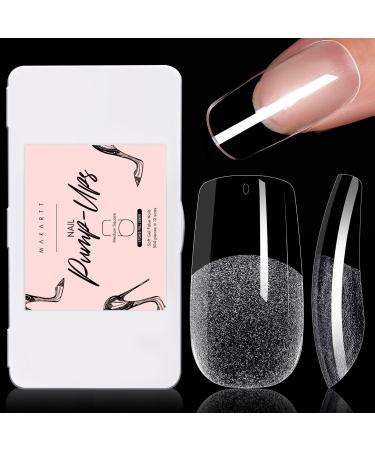 Makartt 504Pcs Soft Gel Nails Pre-buff Full Cover Nail Tips  Medium Square False Gelly Tips Press on Nails Matte Fake Nail Clear Acrylic Nails No Crease 12 Sizes Nail Supplies for Salons DIY Nail Art