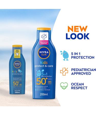 Nivea Sun Children Sun Lotion SPF 50+ | Long-Lasting & Water Resistant Formula - Buy Online on GoSupps.com