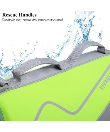 Vivaglory Sporty Neoprene Dog Life Vest - Durable & Comfortable Pet Security Vest Green Large (64-76cm Chest) - Buy Online on GoSupps.com