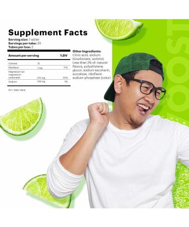 Voost Magnesium Effervescent Vitamin Drink Tablets - Bone & Muscle Health Support - Lemon Lime Flavor - 40 Count - Buy Online on GoSupps.com
