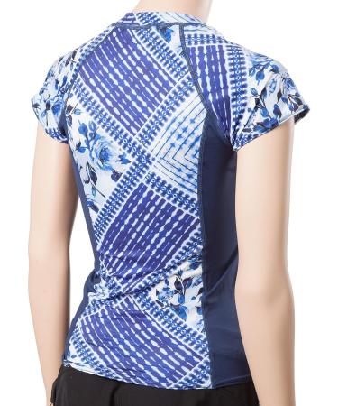 O'Neill Women's Cap Sleeve Sun Shirt - Front Zip Small Indigo Patch/Navy (5057s) - Buy Online on GoSupps.com