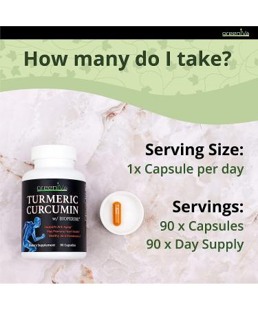 Greenive Turmeric Curcumin with BioPerine 90 Capsules - 46X Higher Absorption, Exclusively on Amazon - Buy Online on GoSupps.com
