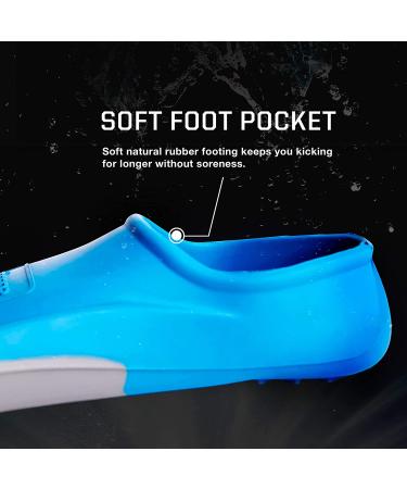 Speedo Unisex Swim Training Fins - Men's 8-9 | Women's 9.5-10.5 - White/Grey - Buy Online on GoSupps.com