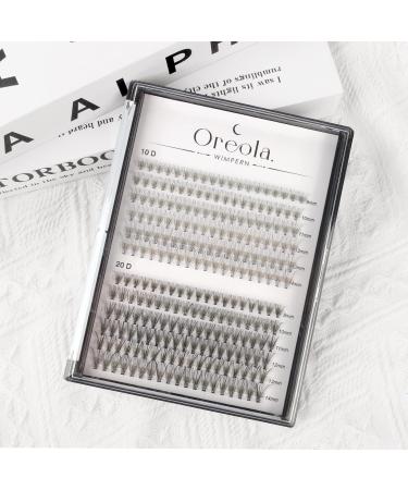 Oreola 10D+20D Single Eyelashes - Natural Cluster for DIY Extensions | 0.07 Curl 9-14mm Light & Fine Fish Tail Design - Buy Online on GoSupps.com
