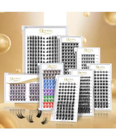 Cluster Lashes QueWel 72 PCS - DIY Eyelash Extensions Soft Individual D Curl 8-16mm Length for Home Makeup - Buy Online on GoSupps.com