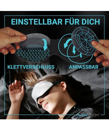 FLOWZOOM Comfortable Sleep Mask for Men & Women - Soft Eye Mask with Narrow Elastic Band in White-Grey | Ideal for Restful Sleep - Buy Online on GoSupps.com