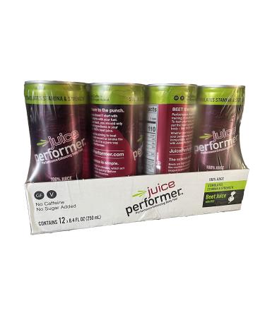 Juice Performer Beet Juice with B12 - Vegan Pre-Workout Superfood, Boost Stamina & Strength (12 Pk, 8.4 Fl Oz) - Buy Online on GoSupps.com