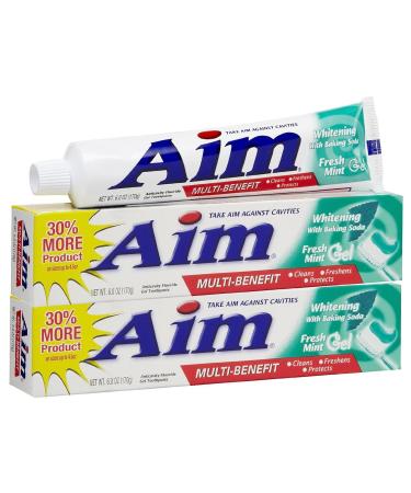 Aim Whitening Toothpaste Mint Gel 5.5 oz by Aim (Pack of 3)