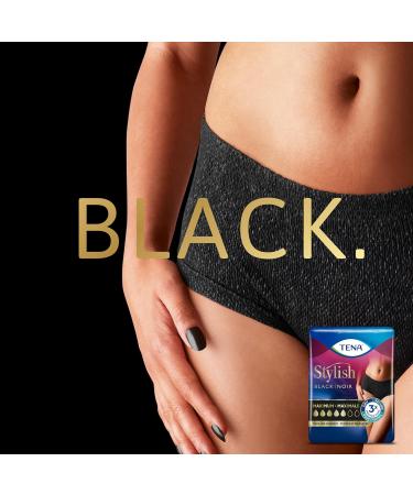 Tena Stylish Black Incontinence Underwear for Women - Maximum Absorbency X-Large (28 ct 2 Packs) - Comfort & Protection - Buy Online on GoSupps.com