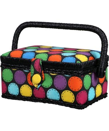 SINGER 07272 Polka Dot Small Sewing Basket with Sewing Kit - 1-Pack - Buy Online on GoSupps.com