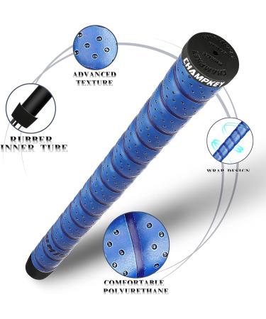 Champkey Polyurethane Golf Grips 13 Pack | All Weather Performance Blue Oversize | Includes Solvent, Hook Blade, Tapes & Vise Clamp - Buy Online on GoSupps.com