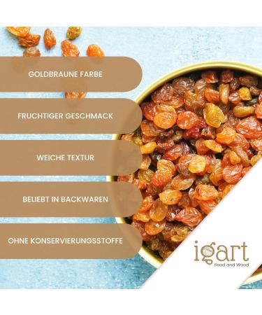  IGART Raisins Sultanines 2 kg | Sultanine Grapes | Juicy Raisins for Snacks Pastries or as Ingredients in Different Dishes | Ideal for the Whole Family | Quality 1A - Buy Online on GoSupps.com