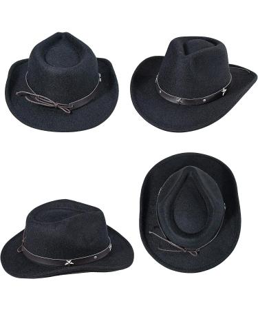 Western Cowboy Cowgirl Hat with Buckle Belt - Black Felt Fedora | INOGIH Women/Girls - Medium - Buy Online on GoSupps.com