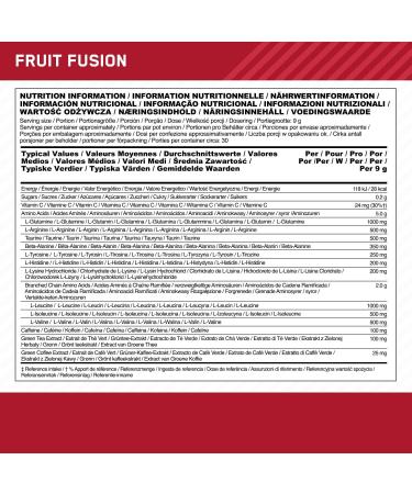 Optimum Nutrition Amino Energy Pre Workout Powder - Fruit Fusion - 270g - Buy Online on GoSupps.com