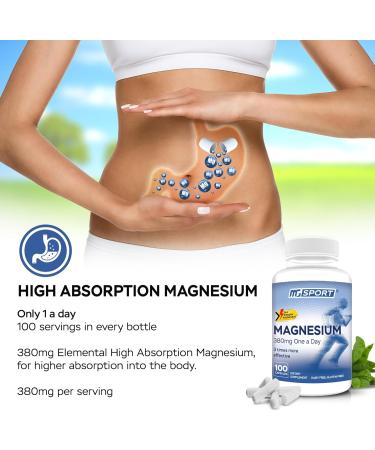 Magnesium Supplement Complex MGSPORT - High Absorption Supplement with Vitamins B6 D E - Relieves Leg Cramps & Muscle Support - 100 Servings Unflavored 100 Count (Pack of 1) - Buy Online on GoSupps.com