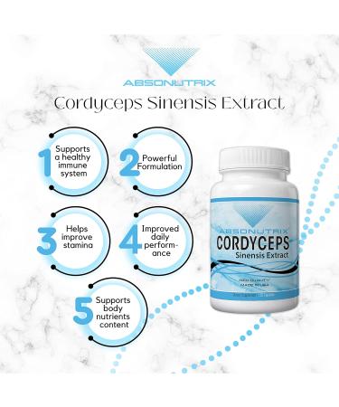 Absonutrix Cordyceps Sinensis Extract 1000 mg 4 Oz Liquid 60 Servings Made in USA Quality Potent Ingredients Third-Party Tested Non-GMO GMP Certified Cruelty-Free Products - Buy Online on GoSupps.com