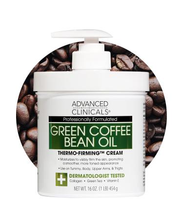 Advanced Clinicals Green Coffee Bean Thermo - Firming Body Lotion - Caffeine Infused Collagen Cream Moisturizer & Body Cream - 16 Oz - Buy Online on GoSupps.com