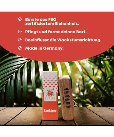 Kupana by Flow | Vegan Beard Brush | FSC Certified Oak Wood | Made in Germany Eco-Friendly Grooming Essentials - Buy Online on GoSupps.com