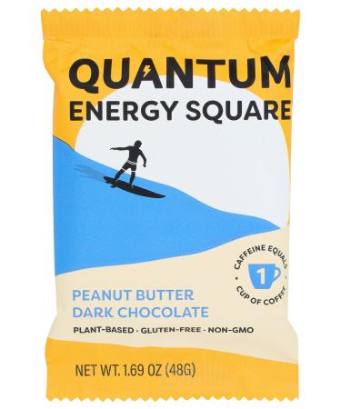 Quantum Energy Squares Peanut Butter Dark Chocolate Plant Based Dairy Free Gluten Free & Non-GMO 1.69 Oz (Pack of 8)