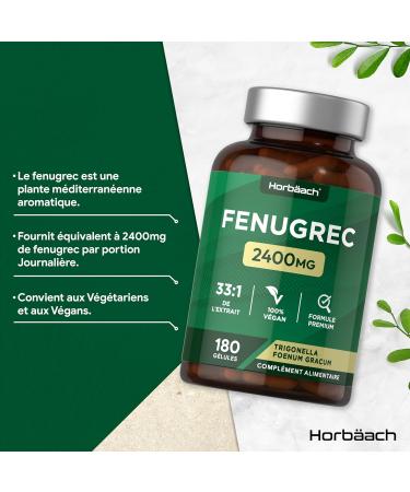 Fenugreek Capsule 2400mg | Fenugreek Seed Extract | 180 Capsules | by Horbaach - Buy Online on GoSupps.com