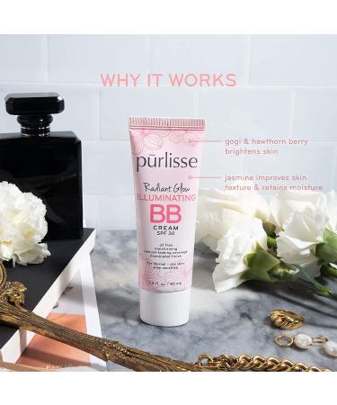 purlisse Radiant Glow BB Cream SPF 30 | Cruelty-Free, Paraben & Sulfate-Free, Light Coverage & Brightening | 1.4oz - Buy Online on GoSupps.com