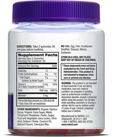Natrol Sleep Beauty Gummies - Melatonin  Biotin & Vitamin E - 100% Drug Free - Raspberry Flavor - 60 Count - Buy Online on GoSupps.com