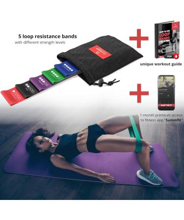 Buy Fitness Band Set - Resistance Tapes & Training Book for Strength & Yoga | 5-Piece Gymnastics & Booty Bands for Home Workout - Buy Online on GoSupps.com