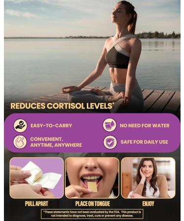 EZStrip Calm Supplement - Honey Lemon Flavor 30 Count - Dissolving Calming Strips with Ashwagandha KSM 66 Help Support Stress Relief - Made in The USA Sugar and Gluten-Free - Buy Online on GoSupps.com