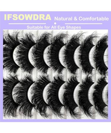 Mink Lashes 25mm - Fluffy Wispy Cat Eye Dramatic 3D Eyelashes | 20mm Volume D Curl Strip Lashes | Long False Eyelashes for Extension Look - Buy Online on GoSupps.com
