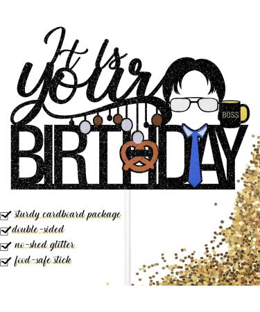 It's Your Birthday Cake Topper The Office Themed Birthday Party Decorations Coworker Bday Decor Supplies Assembled Double-Sided Glitter - Buy Online on GoSupps.com