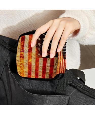 GIAPB Period Bag Sanitary Napkin Storage American Flag Flames Makeup Pouch Color417 - Buy Online on GoSupps.com