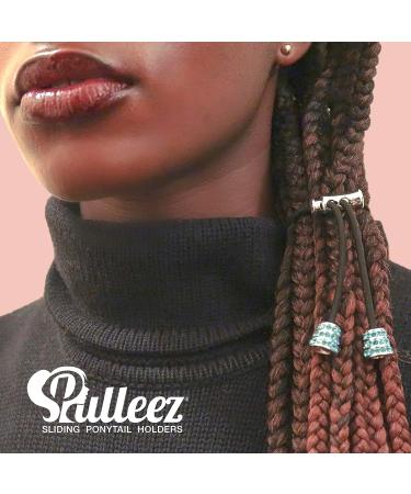 Pulleez Silver Knot Ponytail Holder - Non-Slip Black Hair Tie for Thick & Thin Hair - Adjustable Hair Jewelry for No Breakage - 1pc - Buy Online on GoSupps.com